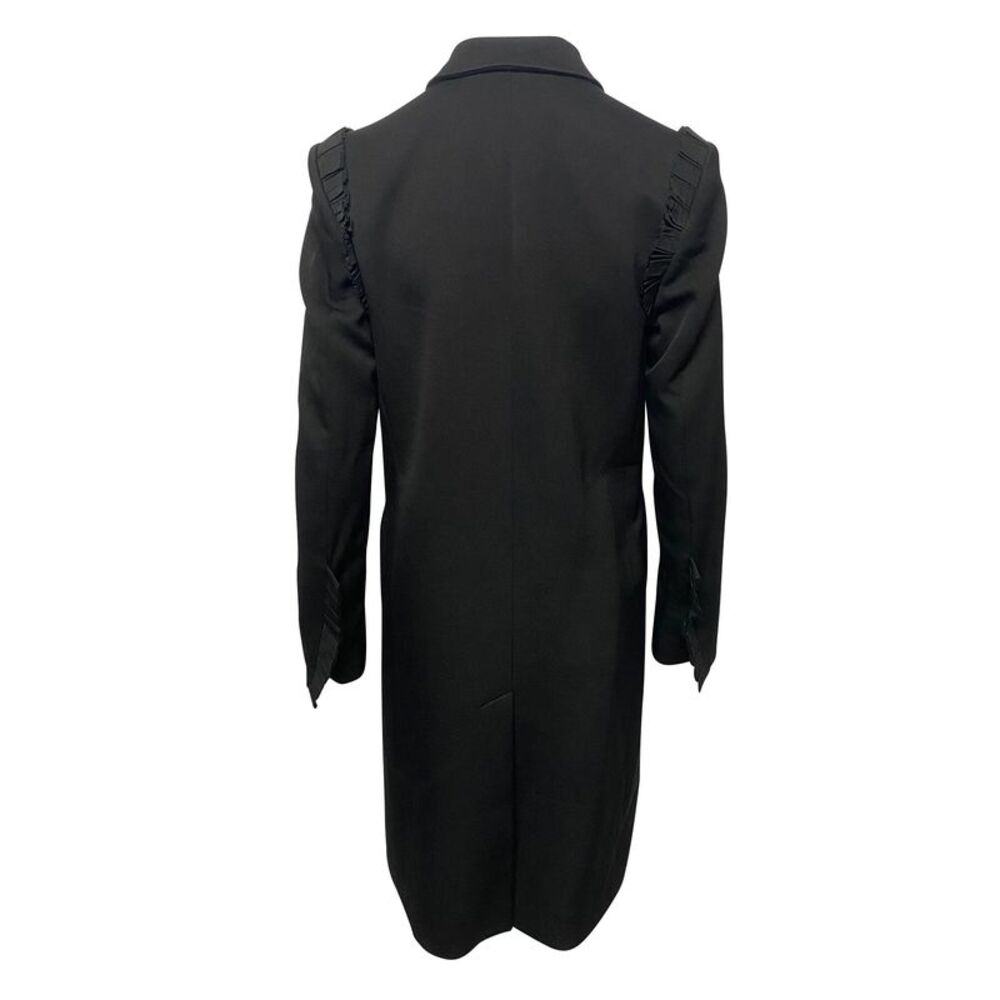 Joseph Ruffled Coat in Black Wool - Picture 2 of 8